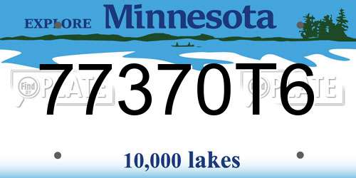77370T6 Minnesota License Plate