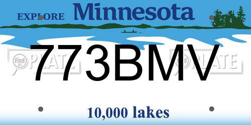 773BMV Minnesota License Plate