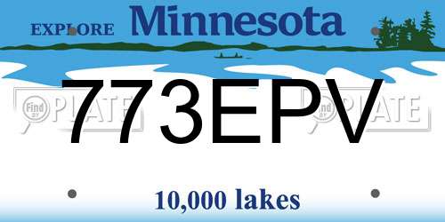 773EPV Minnesota License Plate