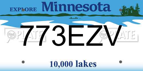 773EZV Minnesota License Plate