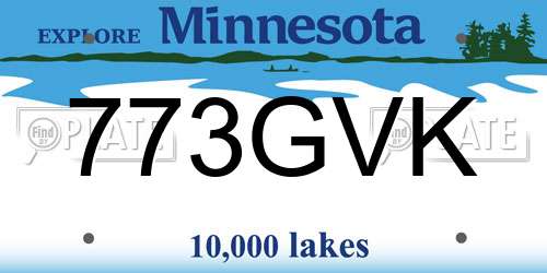 773GVK Minnesota License Plate