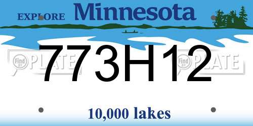 773H12 Minnesota License Plate