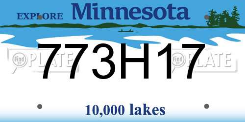 773H17 Minnesota License Plate