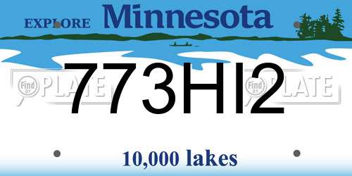 773HI2 Minnesota License Plate