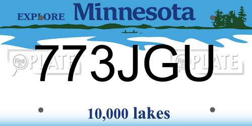 773JGU Minnesota License Plate
