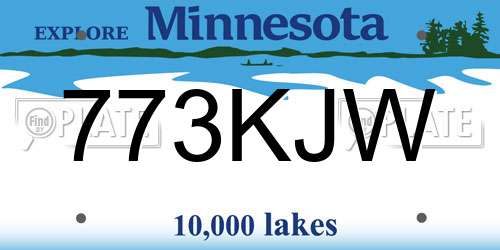 773KJW Minnesota License Plate
