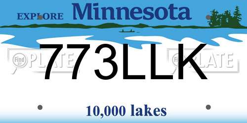 773LLK Minnesota License Plate
