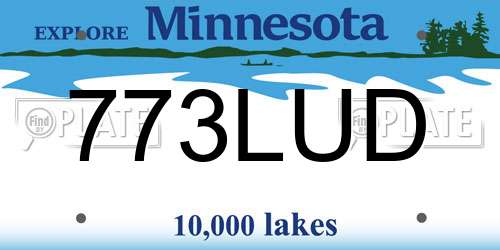 773LUD Minnesota License Plate