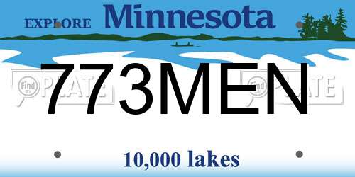 773MEN Minnesota License Plate
