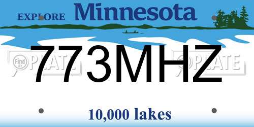 773MHZ Minnesota License Plate
