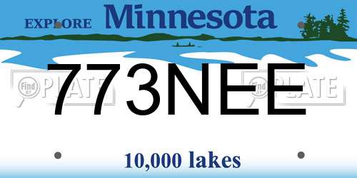 773NEE Minnesota License Plate