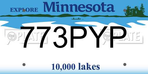 773PYP Minnesota License Plate