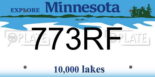 773RF Minnesota License Plate