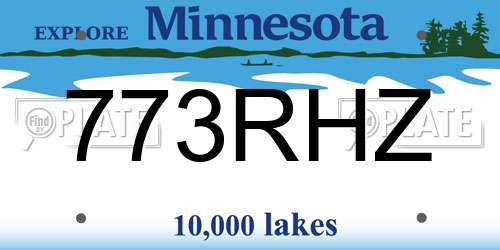 773RHZ Minnesota License Plate