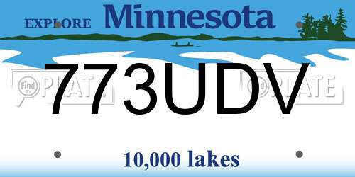 773UDV Minnesota License Plate