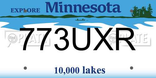 773UXR Minnesota License Plate