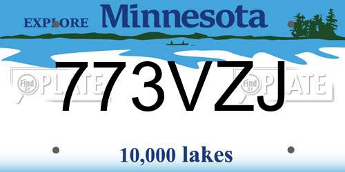 773VZJ Minnesota License Plate