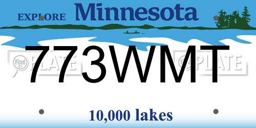 773WMT Minnesota License Plate