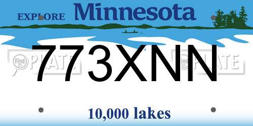 773XNN Minnesota License Plate