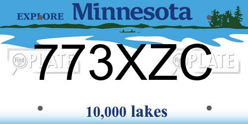 773XZC Minnesota License Plate