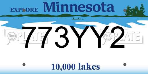 773YY2 Minnesota License Plate