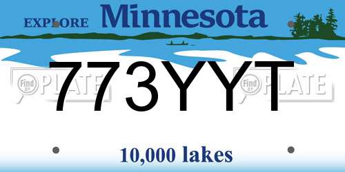 773YYT Minnesota License Plate