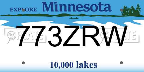 773ZRW Minnesota License Plate