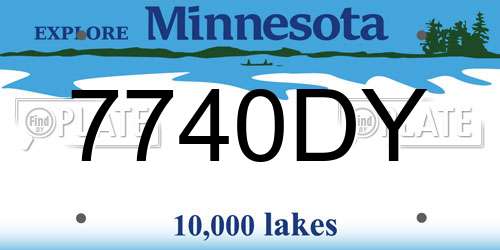 7740DY Minnesota License Plate