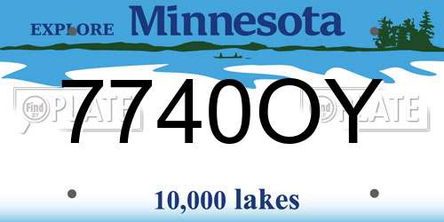 7740OY Minnesota License Plate