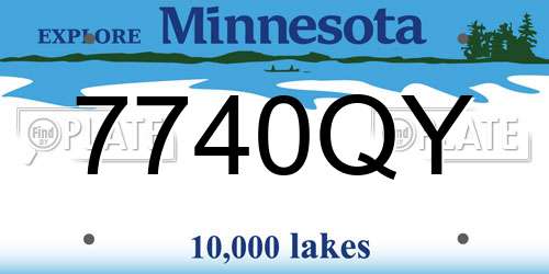 7740QY Minnesota License Plate