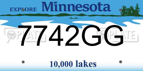 7742GG Minnesota License Plate