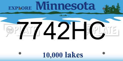 7742HC Minnesota License Plate