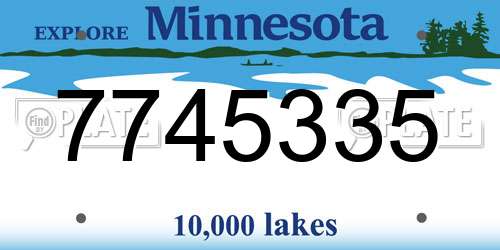 7745335 Minnesota License Plate