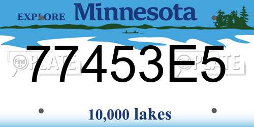 77453E5 Minnesota License Plate