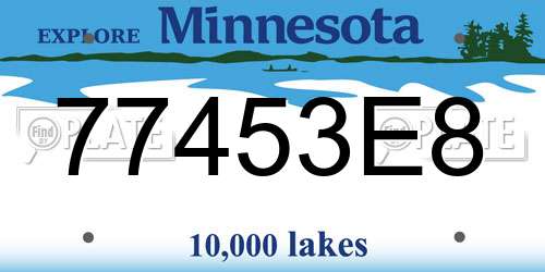 77453E8 Minnesota License Plate