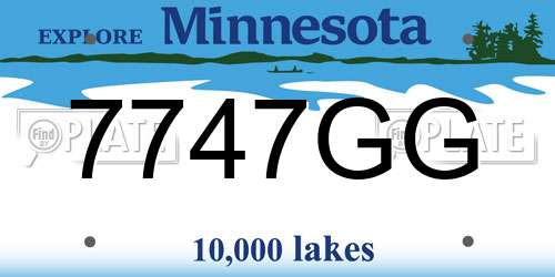 7747GG Minnesota License Plate