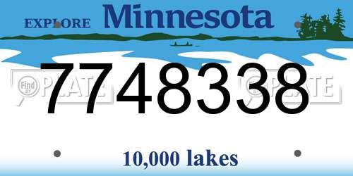 7748338 Minnesota License Plate