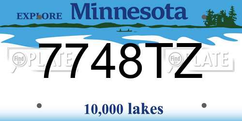 7748TZ Minnesota License Plate