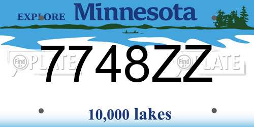 7748ZZ Minnesota License Plate