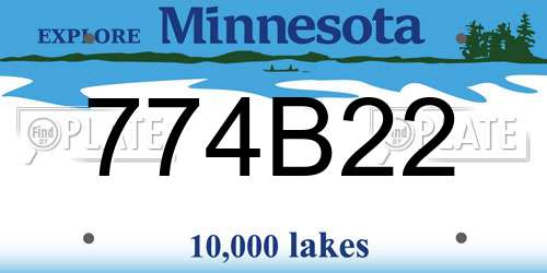 774B22 Minnesota License Plate
