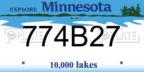 774B27 Minnesota License Plate