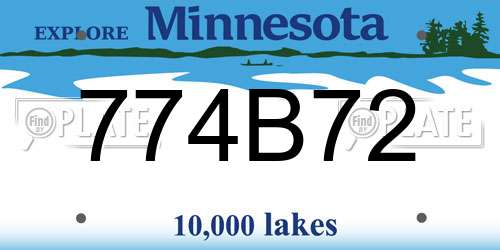 774B72 Minnesota License Plate