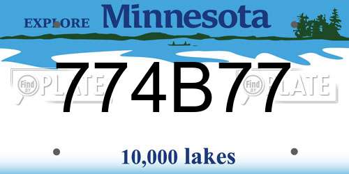 774B77 Minnesota License Plate