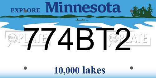 774BT2 Minnesota License Plate