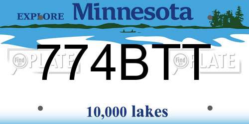 774BTT Minnesota License Plate