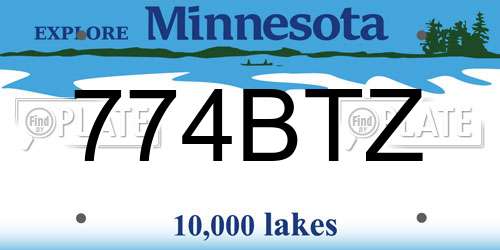 774BTZ Minnesota License Plate