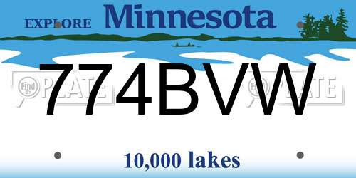 774BVW Minnesota License Plate