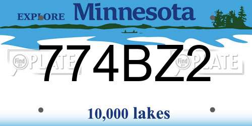 774BZ2 Minnesota License Plate