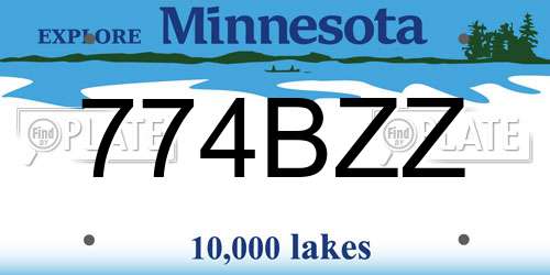 774BZZ Minnesota License Plate
