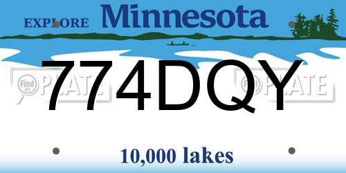 774DQY Minnesota License Plate